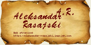 Aleksandar Rašajski vizit kartica